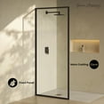 thumbnail image 2 of Pierre 34 x 76 Framed Fixed 3/8 in. (10mm) Clear Tempered Glass Shower Door with Black Matte Frame, 2 of 6