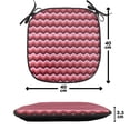 thumbnail image 4 of Chevron Chair Seating Cushion, Zigzag Colorful Chevron Ornament Motifs Symmetry Modern Feminine Theme, Soft Seat Pads for Office with Anti-slip Backing, 16"x16", Burgundy Ruby Coral, by Ambesonne, 4 of 7