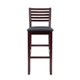 thumbnail image 3 of Linon Triena Ladder Back Faux Leather Seat 31" Bar Stool in Merlot Wood, 3 of 14