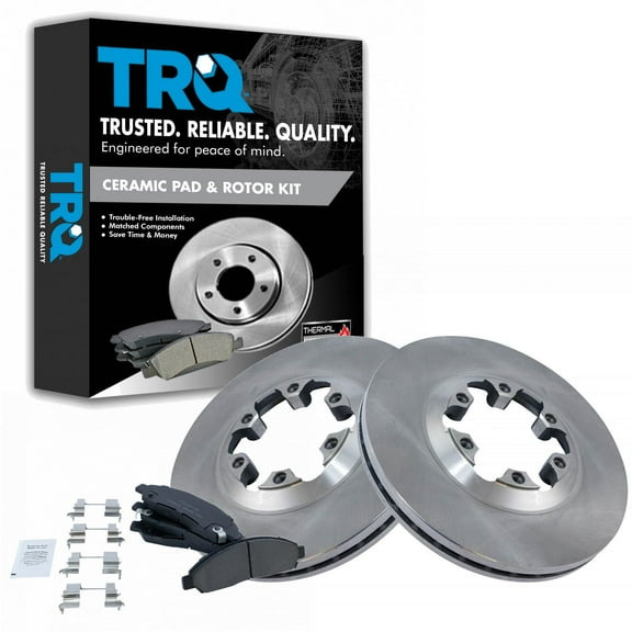 TRQ Front Brake Pad & Rotor Kit Brake Pads Brake Rotor Ceramic Fits Select 2004-2008 Chevrolet Colorado GMC Canyon 2006 Isuzu i-280 2007-2008 i-290 i-350 i-370