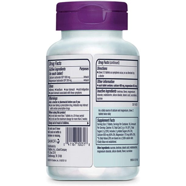Rolaids Ultra Strength Antacid & Magnesium Supplement, Mint, 72ct, 3-Pack