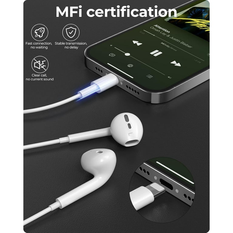 2-Pack Wired Earbuds For IPhone With Microphone - Noise Reduction Earphones Compatible With IPhone 14/13/12/11/X/8/7