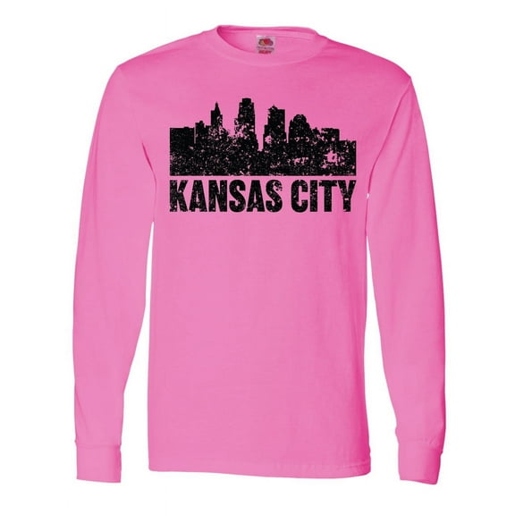 Inktastic Kansas City Skyline Grunge Long Sleeve T-Shirt