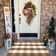 thumbnail image 6 of Fall Door Mat Front Door Rug Farmhouse Brown and White Buffalo Check Rug Layered Welcome Door Mat for Front Porch Decor, Front Door, Farmhouse Decor (27.5"x43", Coffee and White), 6 of 17