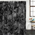 thumbnail image 2 of Black Geometric Shower Curtain, Waterproof Shower Curtains for Bathroom, Contemporary Minimalism Abstract Pattern Washable Fabric Bathtub Curtain Set Bath Decor with 12 Hooks Long 72"x84", 2 of 8