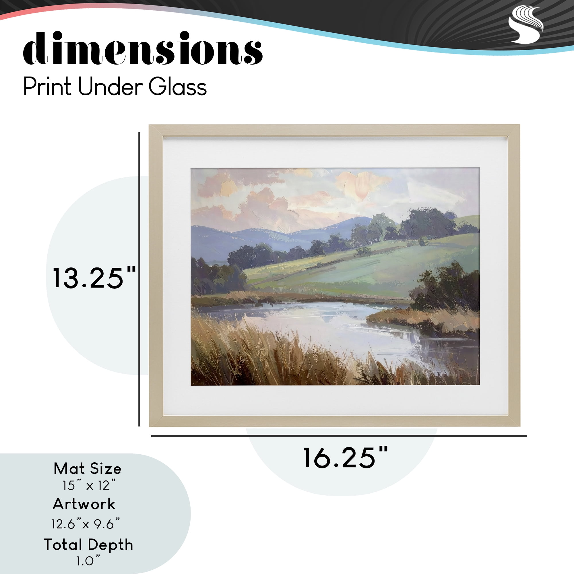 Stupell Industries Subtle Distant Mountains Birch Framed Print Under Glass, design by Alonza Saunders