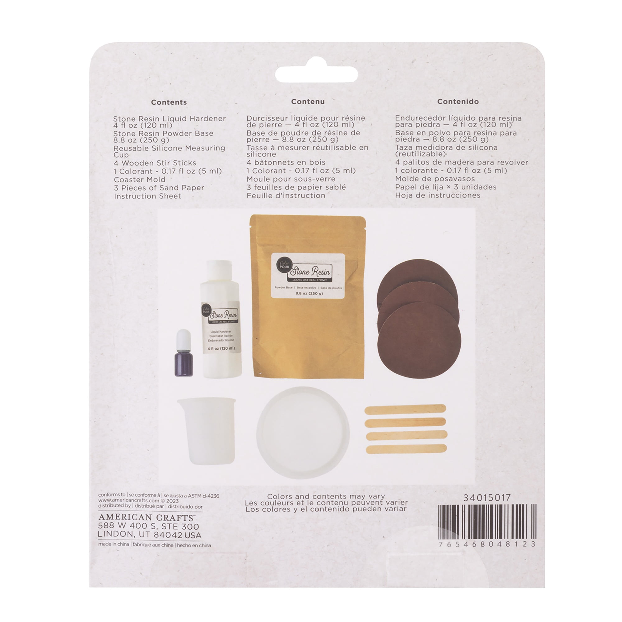 American Crafts Color Pour Stone Resin Coaster Kit