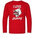 thumbnail image 3 of Inktastic I Love Fishing with Fish Illustration with White Text Long Sleeve Youth T-Shirt, 3 of 5