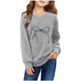 thumbnail image 2 of Bnwani Girls Sweatshirt Crew Neck Long Sleeve Comfortable Sweatshirt Printed Tops Pullover Size 7-8, 2 of 4