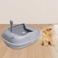thumbnail image 6 of Cat Litter Box Semi Closed Kitten Litter Pan Tray Portable Litter Cat Box Toilet Basin Supplies Boxes for Indoor Cat Small Animal Easy to Clean 14.5x11.8x5.5 Inch Gray, 6 of 7