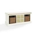 thumbnail image 3 of Crosley Furniture Brennan Wood Storage Entryway Bench with Baskets in White, 3 of 6
