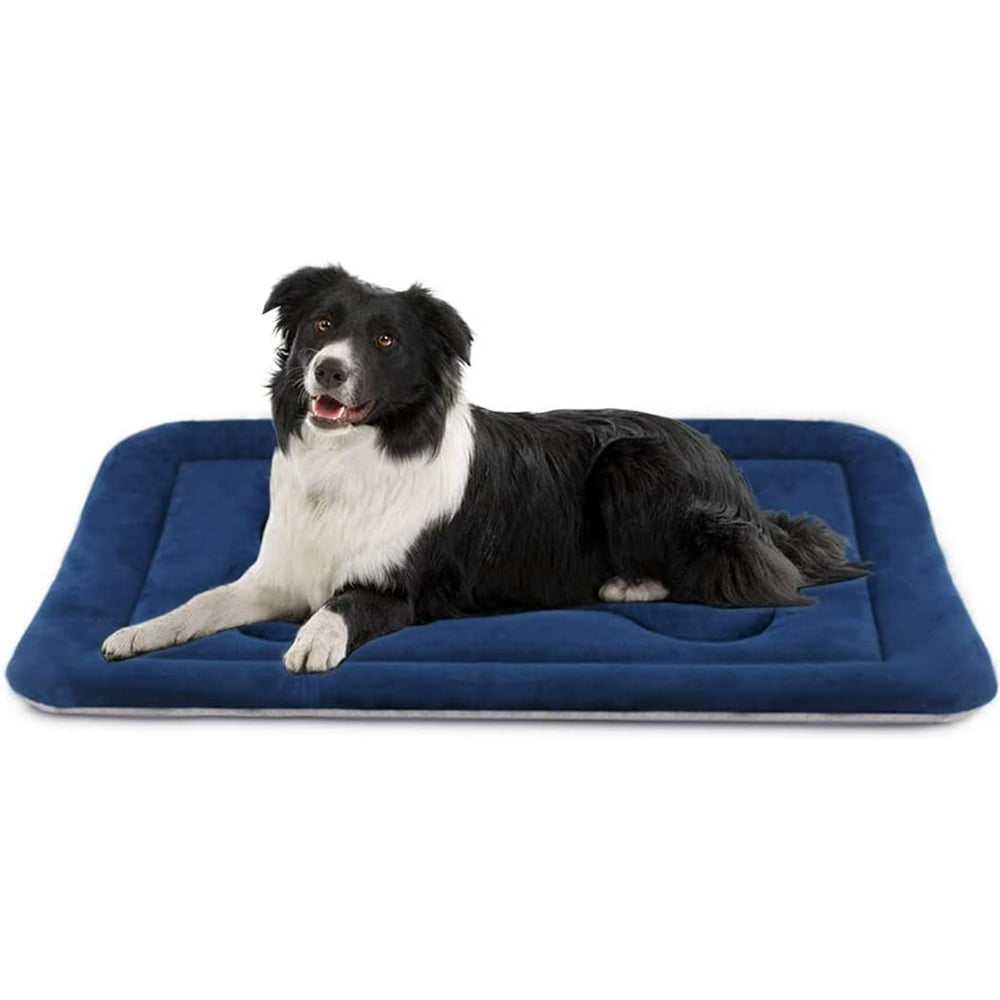 Hero Dog Medium Dog Bed Crate Mat 36 in AntiSlip Washable Soft Mattress Kennel Pads (Dark Blue