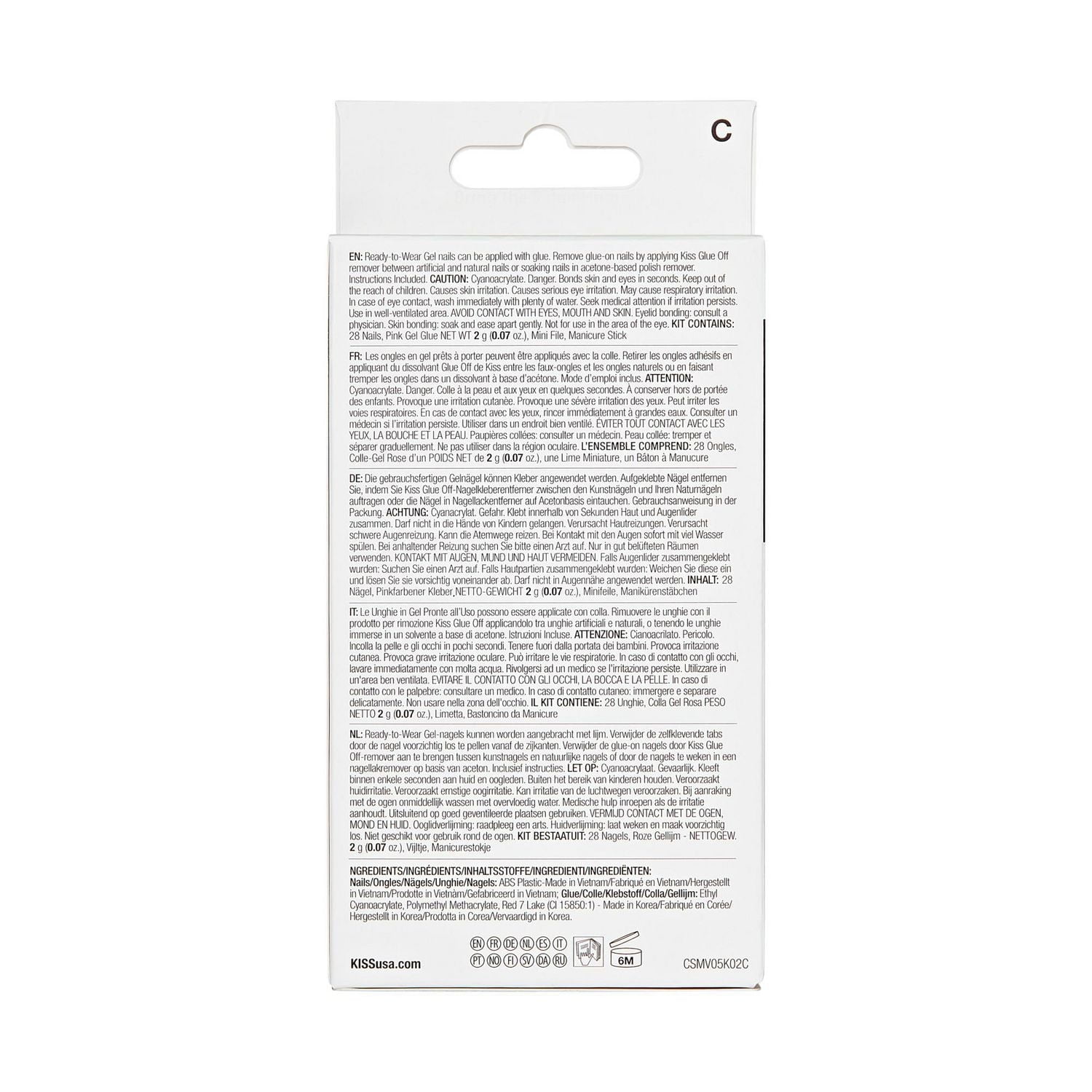 Kiss Classy - faux ongles, 28 comptes, moyen Manucure française.