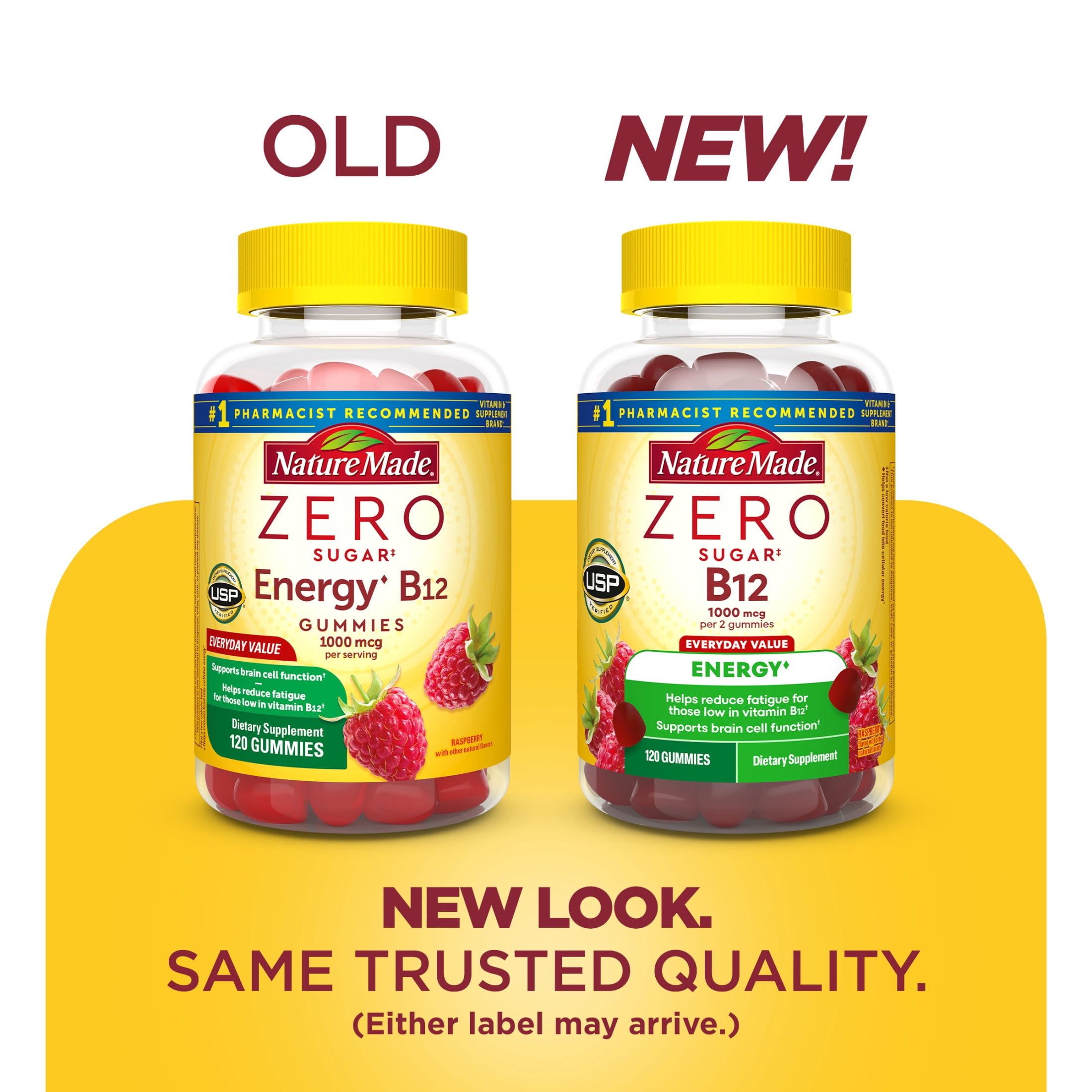 Nature Made Zero Sugar Energy Vitamin B12 Gummies, Sugar Free Gummies, 120 Count