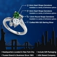 thumbnail image 2 of Gem Stone King 925 Sterling Silver Green Nano Emerald White Moissanite Ring for Women (1.53 Cttw, Heart Shape 6MM, Gemstone May Birthstone, Size 8), 2 of 6