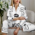 thumbnail image 6 of Pajama Sets for Women 2 Pcs, Math algorithm Print Button Down Long Sleeve Sleepwear Lounge PJ Sets, 6 of 6
