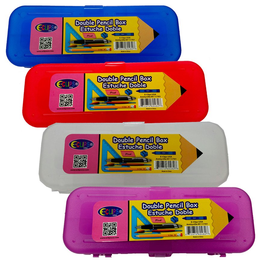 Double Sided Pencil Box Case Pack 24