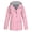 Pink, variant on Joernso Women Solid Color Stripe Outdoor Windproof Waterproof Hooded Raincoat Rain Jacket