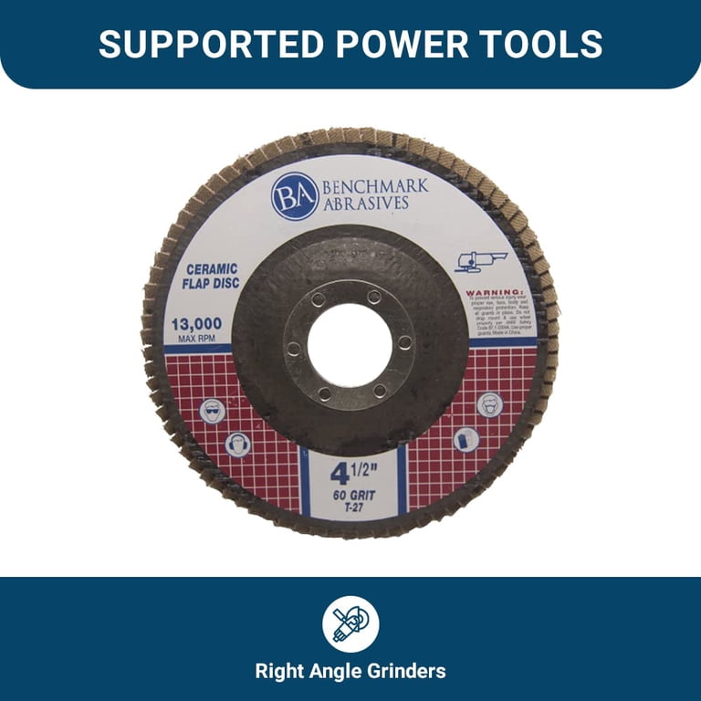BENCHMARK 40 Grit 4-1/2" X 7/8" Flap Disc Wheel | Home Hardware