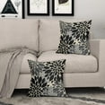 thumbnail image 3 of Black Grey Gray Pillow Covers 20x20 Set of 2 Modern Dahlia Floral Decorative Outdoor Pillowcases Geometric Art Flower Farmhouse Throw Cushion Case Decor for Couch Sofa Bed, 3 of 6