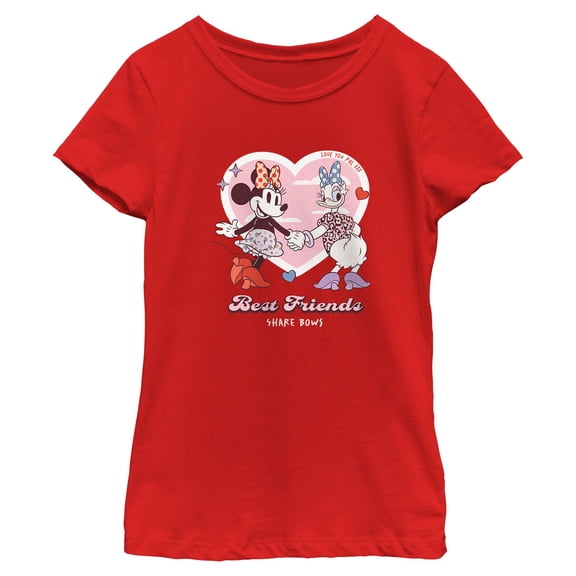 Girls Mickey & Friends Minnie and Daisy Best Friends Share Bows T Shirt