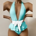 thumbnail image 2 of Babysbule Womens Swimsuits Women's Bikini Solid Set Swimsuit One-Piece Filled Bra Swimwear Beachwear, 2 of 6