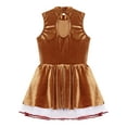 thumbnail image 6 of Doomiva Kids Girls Christmas Dance Dress Xmas Gingerbread Man Roleplay Dress Up Ballet Velvet Dance Tutu Dress Party Brown 14, 6 of 7