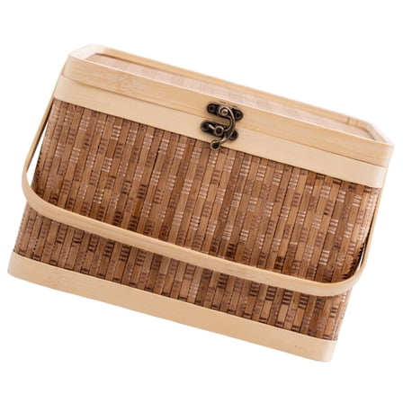 Moluckfu Natural Woven Egg Basket Bamboo Storage Basket 1Pcs