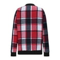 thumbnail image 4 of Stichou Shackets for Women 2025 Fashion Casual Zip Up Flannel Plaid Jackets Long Sleeve Baggy Outwear Coat Fall Clothes Red L, 4 of 5