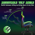thumbnail image 5 of Bigzzia Gaming Chair with LED Lights Ergonomic Office Chair for Adults and Kids - Adjustable Height, 360° Swivel, Headrest Support, Mesh PU Leather, Black & Green, 5 of 8