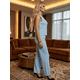 thumbnail image 4 of Conjunto 2 Piezas para Mujer, Blusa Escote Halter y Pantalón Recto a Rayas, Look Casual Chic Cómodo para Salidas y Eventos, 4 of 5