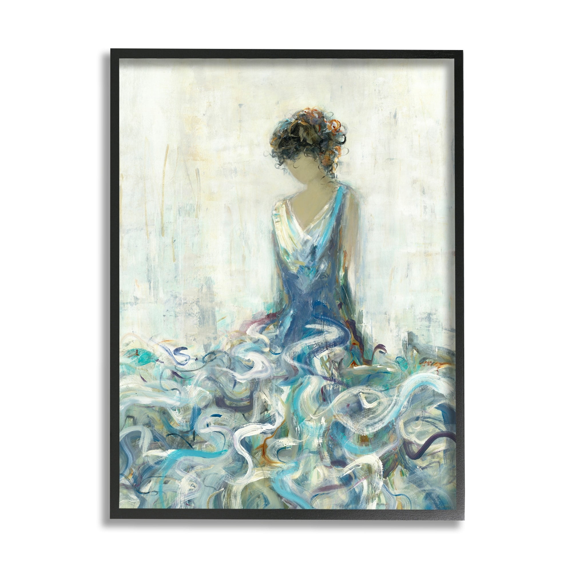 Stupell Industries Woman In Gown Abstraction Beauty & Fashion Painting White Framed Art Print Wall Art