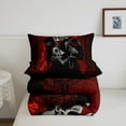 thumbnail image 4 of Skull Couple Full Comforter Set,Kissing Lovers Skeleton Bedding Set,Vintage Rose Flower Bedding Comforter Sets,Gothic Spooky Lover Duvet Insert Valentine'S Day down comforter, 4 of 6