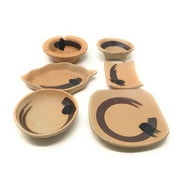 TJ Global Set of 6 Small Japanese Pottery Ceramic Dishes for Dips, Salsa, Snacks, Side Dishes, Sauce - Assorted Shapes and Sizes