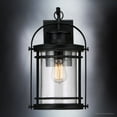 thumbnail image 5 of Luxury Nautical Outdoor Wall Sconce, 15.00''H x 9.00''W, with American Bungalow Style Elements, Craftsman Design, Black Silk Finish and Clear Seeded Glass, UQL1431, 5 of 8