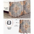 thumbnail image 3 of Turmeric Gray Blue Floral Bed Skirt Queen Size 16" Drop Medieval Ethnic Turkey Retro Vintage Ruffled Wrap Around Bed Skirts Adjustable Elastic Bedskirt Dust Ruffle for Queen Size Bed, 3 of 7