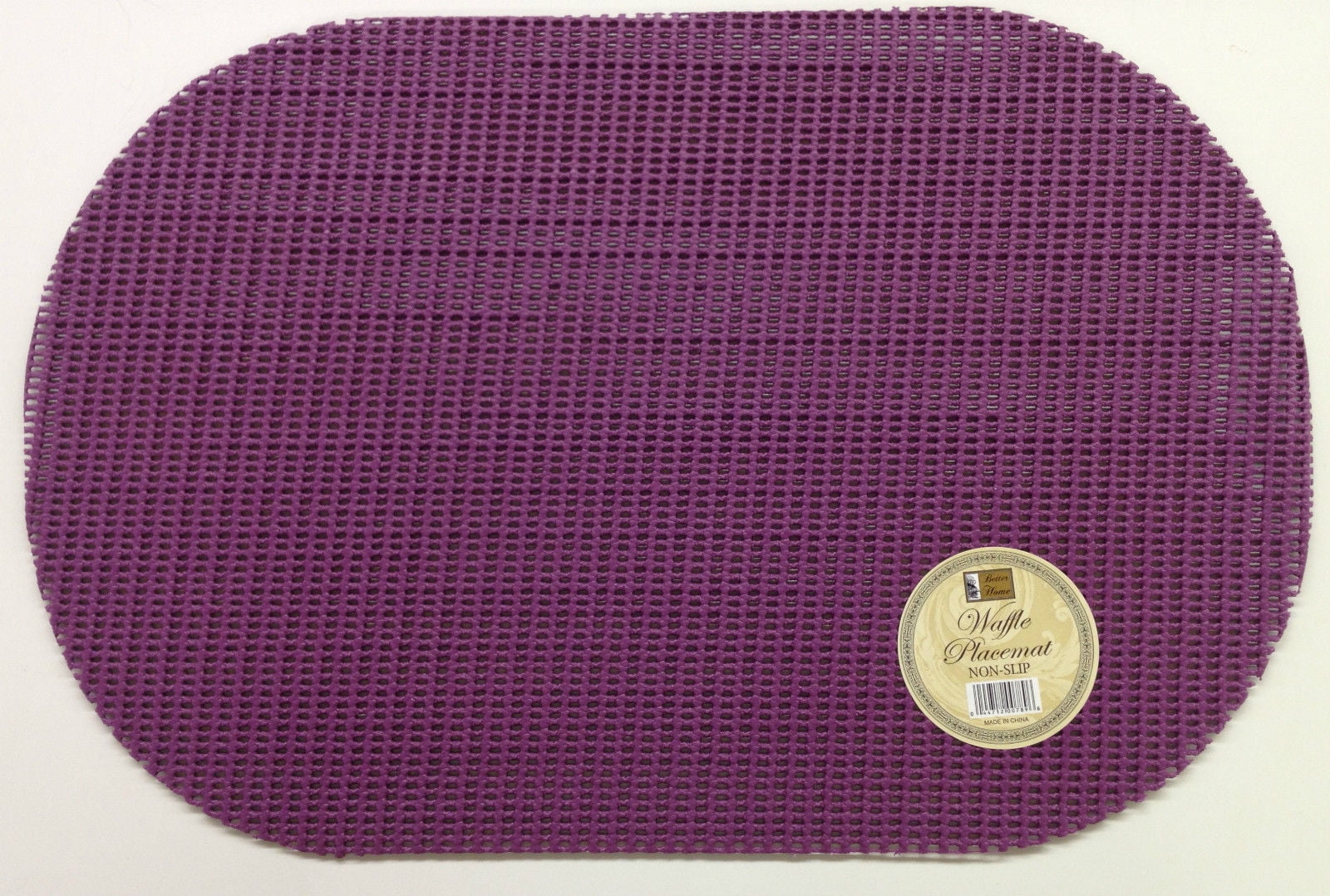 Set of 6 Waffle Weave Placemats Non Slip Oval Place Mats, Purple