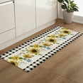 thumbnail image 5 of Kitchen Rugs Set of 2 Mats Watercolor Sunflower Flower Black Buffalo Check Plaid Vintage Summer Farm Decor for Floor Cushioned Rugs and Mats Non Skid Absorbant Runner Comfort Standing Mat, 5 of 6