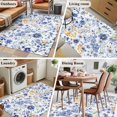 thumbnail image 6 of Blue Flowers Area&nbsp;Rug 4x6ft Watercolor Daisy Floral Non-Slip&nbsp;Washable Square&nbsp;Rugs Soft Felt Indoor Floor Mat for Bedroom Kitchen Living Room Bathroom, 6 of 9