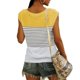 thumbnail image 4 of Gibobby Mujeres Manga de Cap Tank Tops Verano V cuello Casual de ajuste suelto camisas de Plain BASIC Blouse(Amarillo,M), 4 of 5
