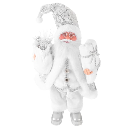 LOLIPPYY White Santa Claus Decoration for Christmas Tabletop Ornament Festive Holiday Decor