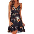 thumbnail image 1 of ICHUANYI Clearance Women Casual Print V-Neck Sleeveless Sling Dress(Black, M) ICHUANYI WER2023080912511, 1 of 5