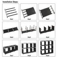 thumbnail image 2 of Black 3-Tier 9-Cube Storage Organizer - Steel & Waterproof Fabric Shelves for Bathroom, Kitchen, Office, 2 of 9