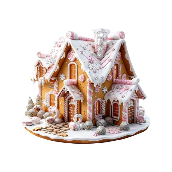 Virelaxpo Acrylic Christmas Snow Hut Hanging Decor, 8cm Festive Ornament for Tree and Indoor Display, Pattern Variety Design