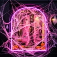 thumbnail image 6 of Zoxiy Halloween Spider Web Decorations,Glow In The Dark Halloween Cotton Spider Web,Stretchable Fluorescent Luminous Stretch Cobweb Material for Halloween Indoor Outdoor Party Scene Display, 6 of 9