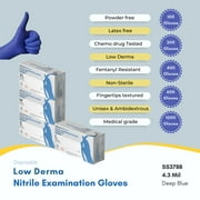 TRICARE Medical Nitrile Exam Gloves, Large, Case of 1000, Blue, Latex Free, Powder Free, 4.7 Mil
