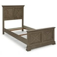 thumbnail image 6 of Bowery Hill 46" Farmhouse Wood X Frame Design Twin Size Bed in Gray, 6 of 8