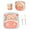 Mint green, variant on A set of environmental protection bamboo fiber children's tableware set baby divided plate cartoon five-piece set