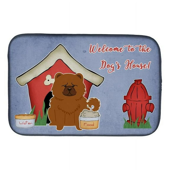 Dog House Collection Chow Chow Red Dish Drying Mat