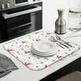 thumbnail image 3 of White Christmas Reindeer and Tree Pattern Dish Drying Mat for Kitchen 1 Pack, Ultra Absorbent Microfiber Dishes Drainer Mats,16x18in(41x46cm), 3 of 6